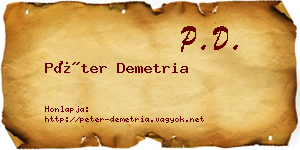 Péter Demetria névjegykártya